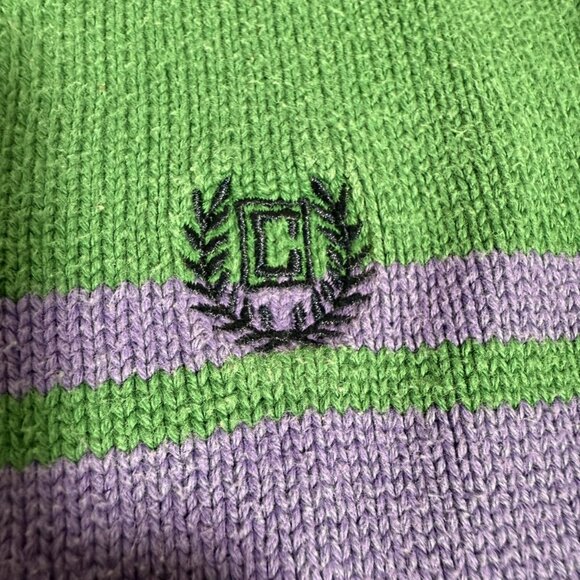 Vintage Chaps Green Purple Stripped Sweater - Picture 4 of 6